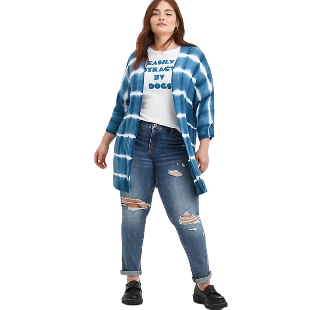 Torrid Super Soft Tie Dye Dolman Sleeve Open Front Cardigan ( L / 0)